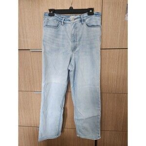 Athleta Sculptek High Rise Light Wash Straight Leg Ankle Jeans Size 12